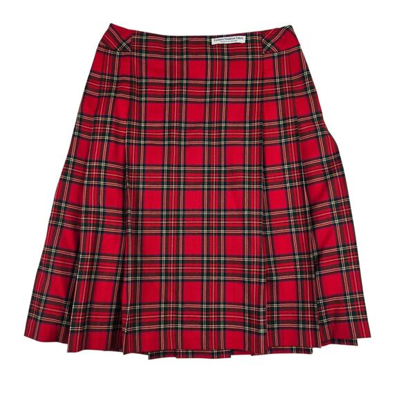 Womens Vintage Pendleton Skirt Size 6P Red Tartan Pleated A-line NWOT USA Wool